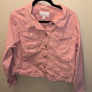 Time and Tru Women’s XL 16-18 Light Pink Jean Jacket